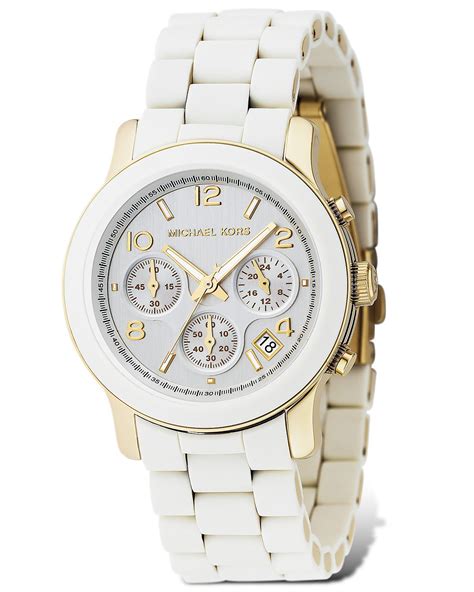 all white michael kors watch|white michael kors watch women.